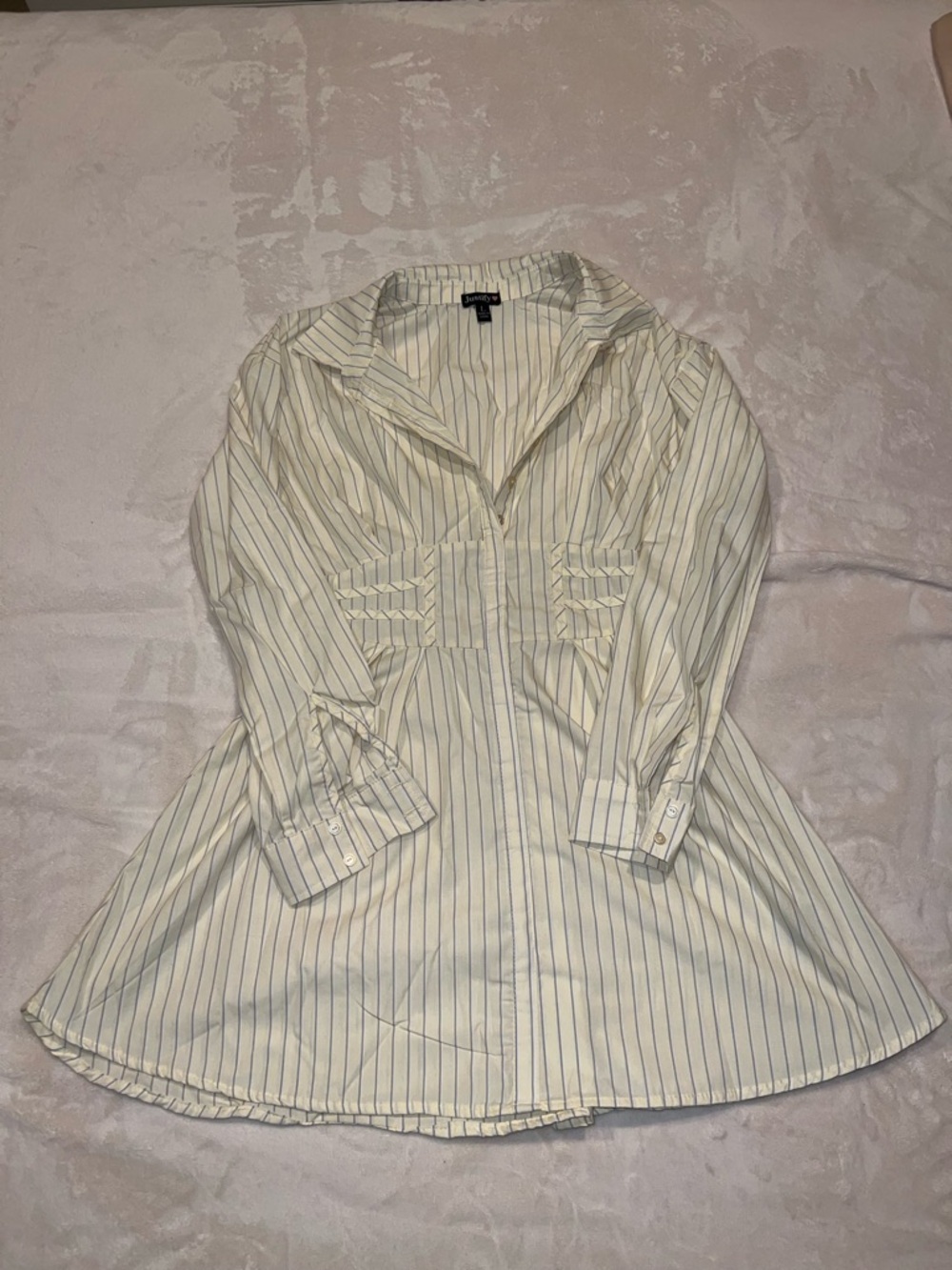 Striped Button Up Dress 💛